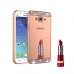 Samsung Galaxy Grand Prime - Shiny Bling Bling Mirror 2 in 1 Aluminium Bumper Protective Phone Cover Case - Rose Gold
